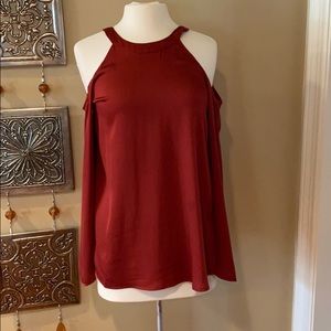 BCBG Cold Shoulder Long Sleeve Top Size XS